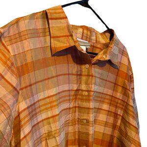 Coldwater Creek  100% Silk Blouse Button Down 3X